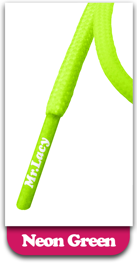 Mr. Lacy Roundies Schnürsenkel rund neon green / grün130 cm z1302